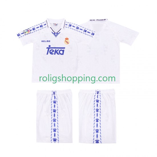 Fotbollströja Real Madrid 1996-1997 Retro Barn Hemmaställ Kort ärm