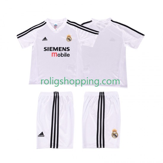 Fotbollströja Real Madrid 20025 Retro Barn Hemmaställ 2004 Kort ärm