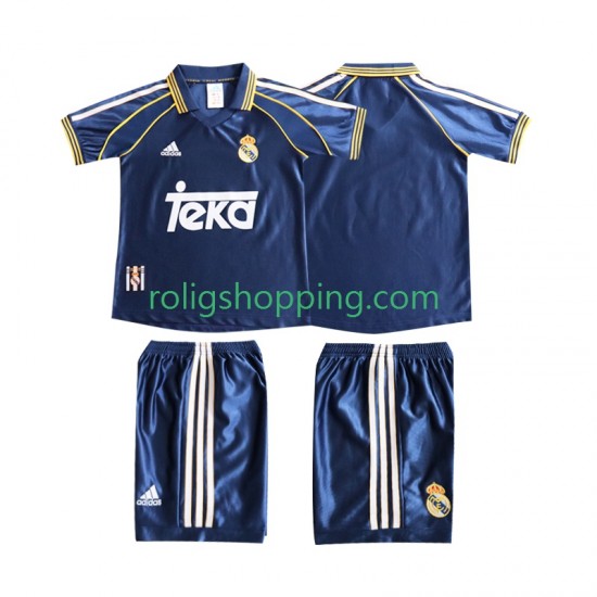 Fotbollströja Real Madrid 1998 Retro Barn Tredjeställ 1999 Kort ärm