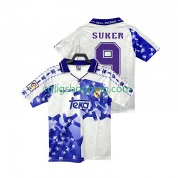 Fotbollströja Real Madrid SUKER 9 1996 1997 Retro Män Tredjeställ Kort ärm