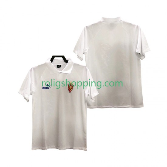 Fotbollströja Real Zaragoza 1995 Retro Män Hemmaställ Kort ärm