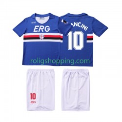 Fotbollströja Sampdoria MANCINI 10 1990 1991 Retro Barn Hemmaställ Kort ärm