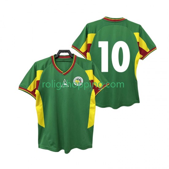 Fotbollströja Senegal 10 2002 Retro Män Bortaställ Kort ärm
