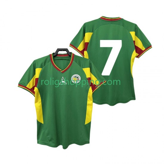 Fotbollströja Senegal 7 2002 Retro Män Bortaställ Kort ärm