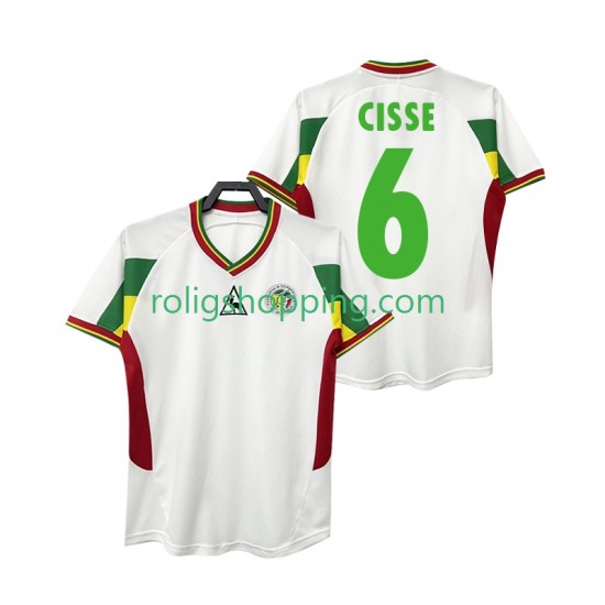 Fotbollströja Senegal CISSE 6 2002 Retro Män Hemmaställ Kort ärm