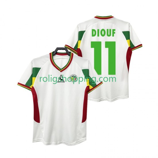Fotbollströja Senegal DIOUF 11 2002 Retro Män Hemmaställ Kort ärm