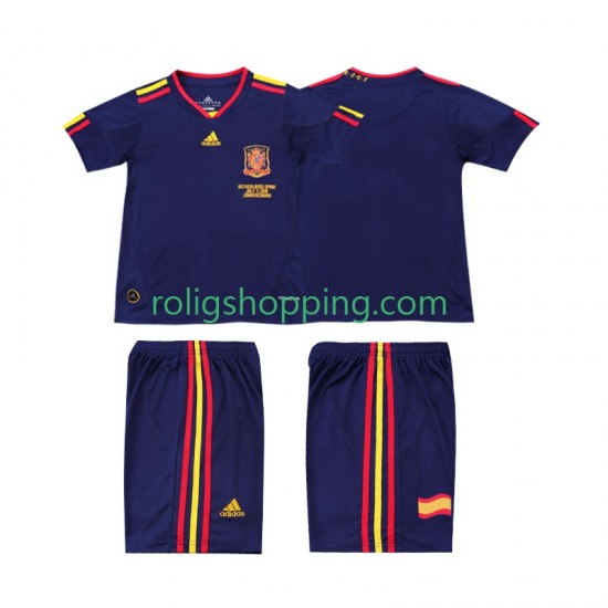 Fotbollströja Spanien Retro Barn Bortaställ 2010 Kort ärm