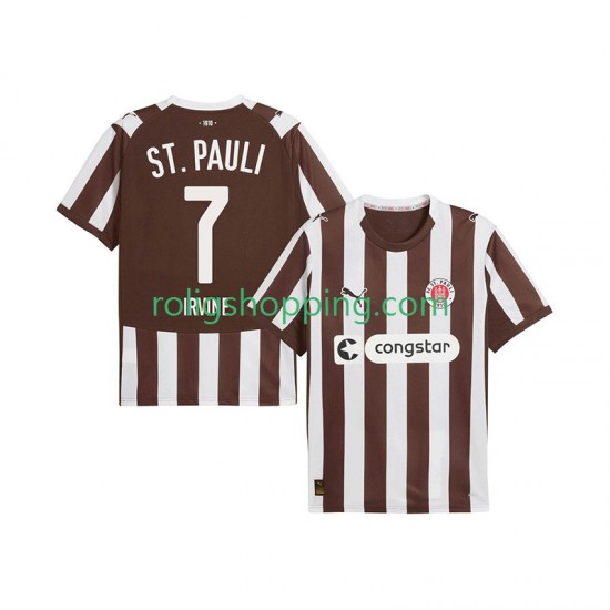 Fotbollströja St. Pauli Jackson Irvine 7 Män Hemmaställ 2025-2026 Kort ärm