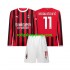 Fotbollströja AC Milan Ibrahimović 11 Barn Hemmaställ 2024-2025 Lång ärm