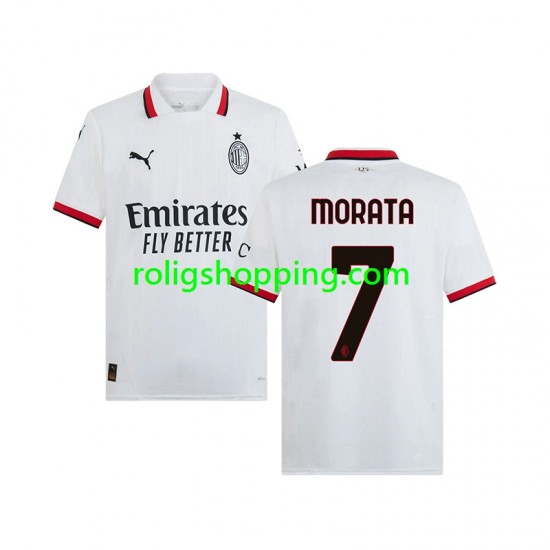 Fotbollströja AC Milan Morata 7 Män Bortaställ 2024-2025 Kort ärm