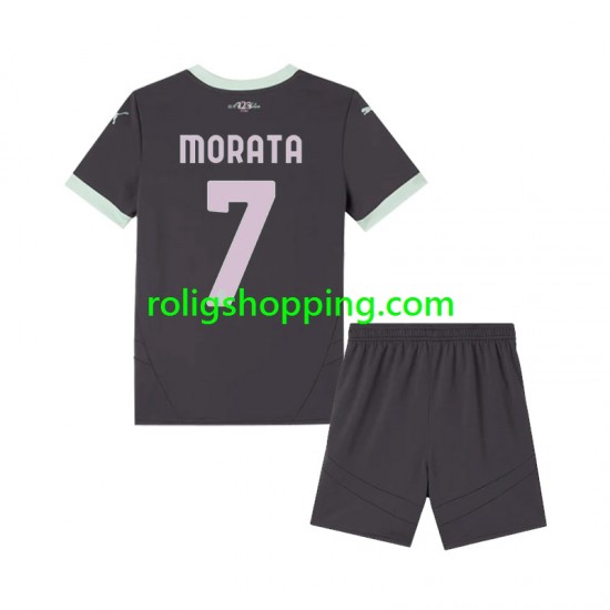 Fotbollströja AC Milan Morata 7 Barn Tredjeställ 2024-2025 Kort ärm