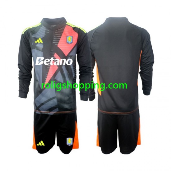 Fotbollströja Aston Villa Målvakt Barn Hemmaställ 2024-2025 Lång ärm