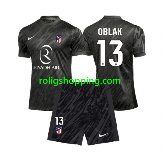 Fotbollströja Atlético Madrid Jan Oblak 13 Målvakt Barn Hemmaställ 2024-2025 Kort ärm