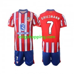 Fotbollströja Atlético Madrid Griezmann 7 Barn Hemmaställ 2024-2025 Kort ärm