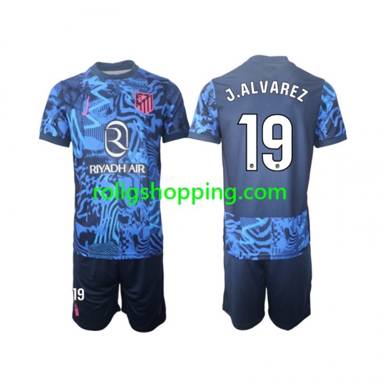 Fotbollströja Atlético Madrid J.Alvarez 19 Barn Tredjeställ 2024-2025 Kort ärm