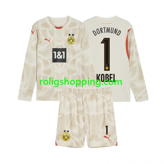 Fotbollströja Borussia Dortmund Gregor Kobel 1 Målvakt Barn Hemmaställ 2024-2025 Lång ärm