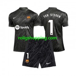 Fotbollströja FC Barcelona Ter Stegen 1 Målvakt Barn Tredjeställ 2024-2025 Kort ärm