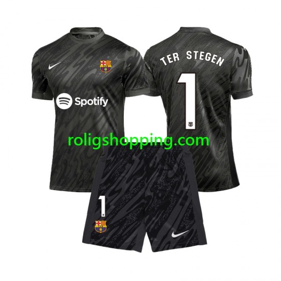 Fotbollströja FC Barcelona Ter Stegen 1 Målvakt Barn Tredjeställ 2024-2025 Kort ärm