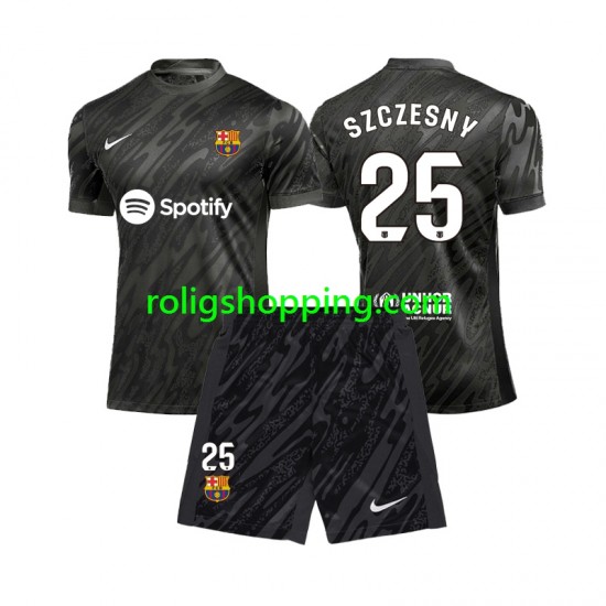 Fotbollströja FC Barcelona Wojciech Szczesny 25 Målvakt Barn Bortaställ 2024-2025 Kort ärm