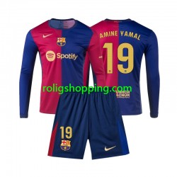 Fotbollströja FC Barcelona Lamine Yamal 19 Barn Hemmaställ 2024-2025 Lång ärm