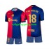 Fotbollströja FC Barcelona Pau Victor 18 Barn Hemmaställ 2024-2025 Kort ärm