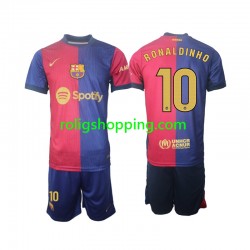 Fotbollströja FC Barcelona Ronaldinho 10 Barn Hemmaställ 2024-2025 Lång ärm