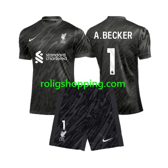 Fotbollströja Liverpool Alisson Becker 1 Målvakt Barn Hemmaställ 2024-2025 Kort ärm