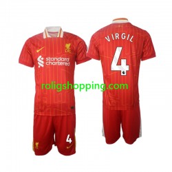 Fotbollströja Liverpool Virgil 4 Barn Hemmaställ 2024-2025 Kort ärm