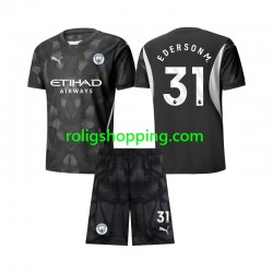 Fotbollströja Manchester City Ederson Moraes 31 Målvakt Barn Fjärdeställ 2024-2025 Kort ärm