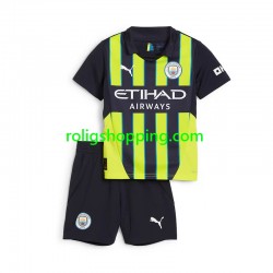 Fotbollströja Manchester City Barn Bortaställ 2024-2025 Kort ärm