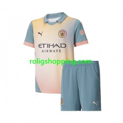 Fotbollströja Manchester City Barn Fjärdeställ 2024-2025 Kort ärm