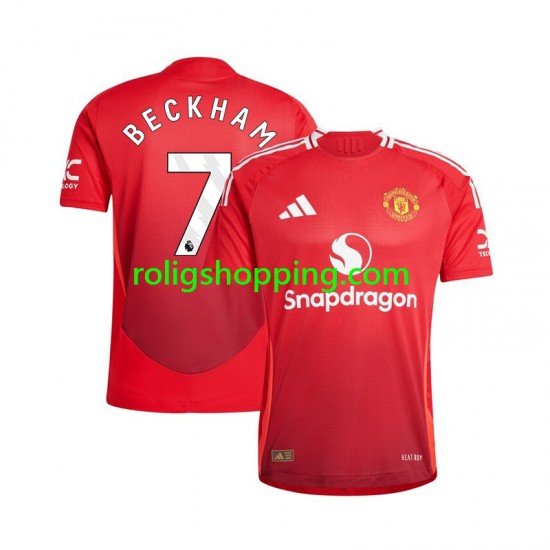Fotbollströja Manchester United Beckham 7 Män Hemmaställ 2024-2025 Kort ärm