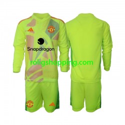 Fotbollströja Manchester United Målvakt Barn Bortaställ 2024-2025 Lång ärm