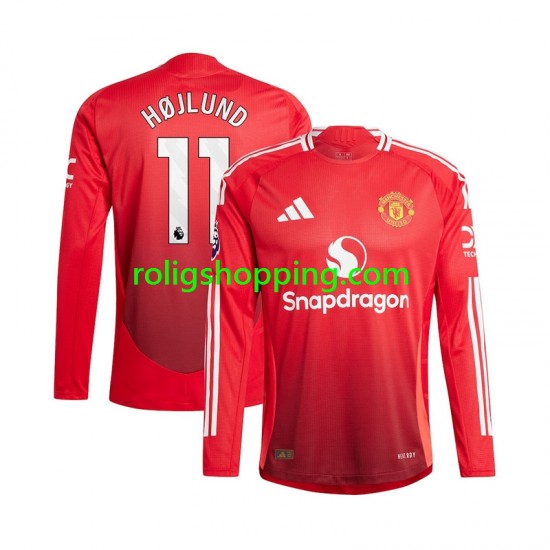 Fotbollströja Manchester United Rasmus Hojlund 11 Män Hemmaställ 2024-2025 Lång ärm