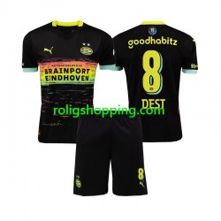 Fotbollströja PSV Eindhoven Sergino Dest 8 Barn Bortaställ 2024-2025 Kort ärm