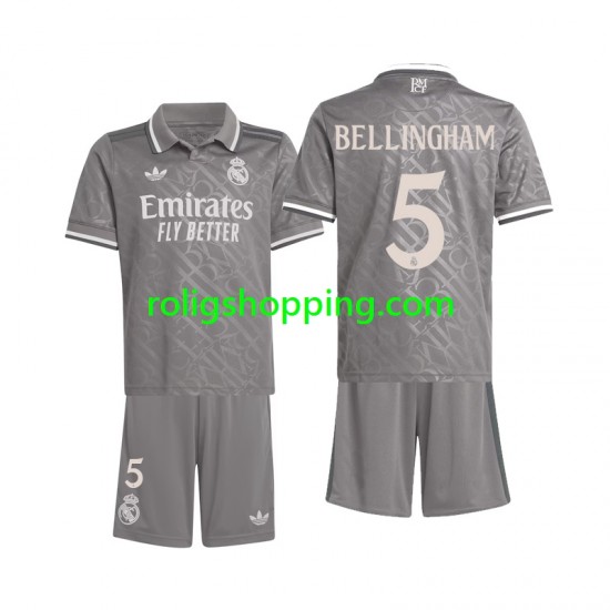 Fotbollströja Real Madrid Bellingham 5 Barn Tredjeställ 2024-2025 Kort ärm