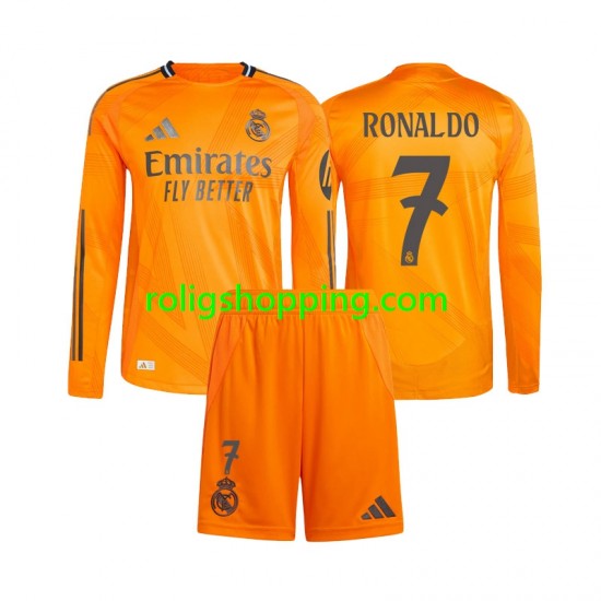 Fotbollströja Real Madrid Cristiano Ronaldo 7 Barn Bortaställ 2024-2025 Lång ärm