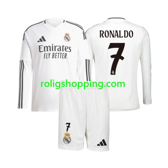 Fotbollströja Real Madrid Cristiano Ronaldo 7 Barn Hemmaställ 2024-2025 Lång ärm