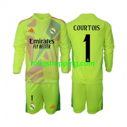 Fotbollströja Real Madrid COURTOIS 1 Målvakt Barn Fjärdeställ 2024-2025 Lång ärm