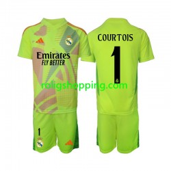 Fotbollströja Real Madrid COURTOIS 1 Målvakt Barn Fjärdeställ 2024-2025 Kort ärm