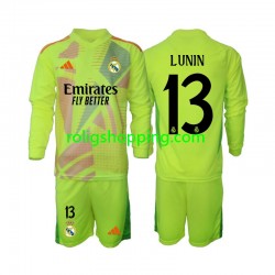 Fotbollströja Real Madrid Lunin 13 Målvakt Barn Fjärdeställ 2024-2025 Lång ärm
