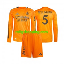 Fotbollströja Real Madrid Jude Bellingham 5 Barn Bortaställ 2024-2025 Lång ärm