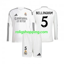 Fotbollströja Real Madrid Jude Bellingham 5 Barn Hemmaställ 2024-2025 Lång ärm