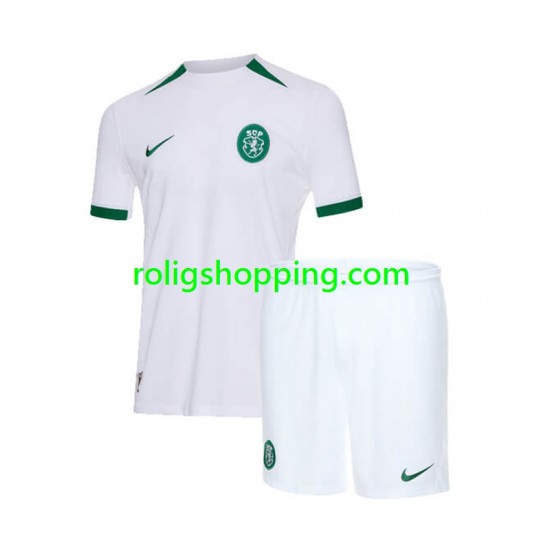 Fotbollströja Sporting Lissabon Barn Bortaställ 2024-2025 Kort ärm