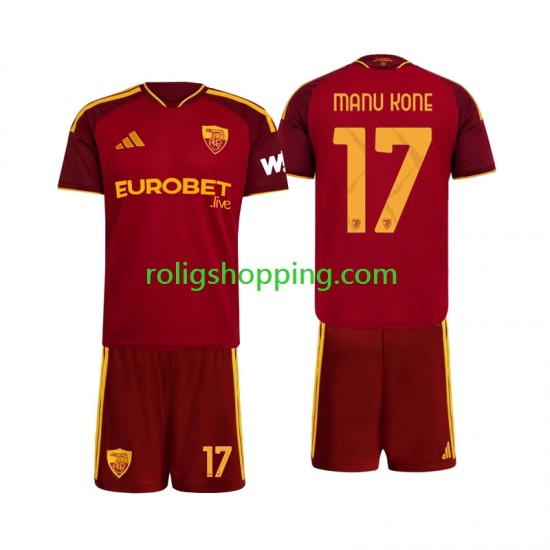 Fotbollströja AS Roma Manu Kone 17 Barn Hemmaställ 2026-2027 Kort ärm