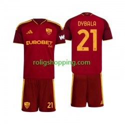 Fotbollströja AS Roma Paulo Dybala 21 Barn Hemmaställ 2026-2027 Kort ärm