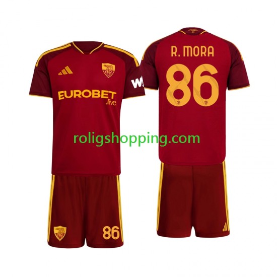 Fotbollströja AS Roma Rodrigo Mora 86 Barn Hemmaställ 2026-2027 Kort ärm