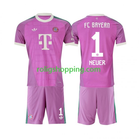 Fotbollströja FC Bayern München Manuel Neuer 1 Målvakt Barn Tredjeställ 2026-2027 Kort ärm