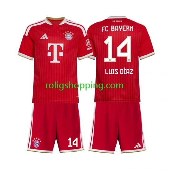 Fotbollströja FC Bayern München Luis Diaz 14 Barn Hemmaställ 2026-2027 Kort ärm