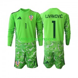 Fotbollströja Kroatien Dominik Livakovic 25 Målvakt Barn Hemmaställ 2026-2027 Lång ärm Fotbollströja Kroatien Dominik Livakovic 25 Målvakt Barn Hemmaställ 2026-2027 Lång ärm